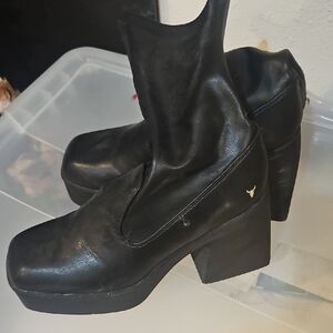 Black Leather Women's Boots